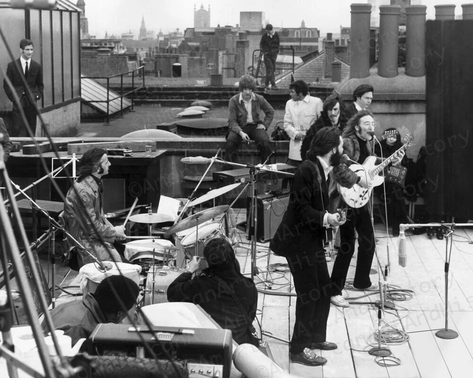 The Beatles Rooftop Concert Photo Print Poster Ringo George John Paul - Image 1 of 1