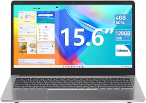 SGIN Laptop 4GB DDR4 128GB SSD 15.6 Inch Computer Dual-Core 2.8GHz FHD Mini HDMI - Picture 1 of 12