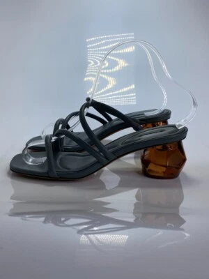 Sandalias de tacón Vince Pedra Seastone de cuero con tiras talla 6 para mujer Foto 1 de 4