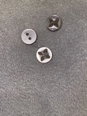 12 PC PKG. NEW 1/2 INCH SMOKE GRAY PEARL FINISH STAR DESIGN BUTTON - Image 1 of 2