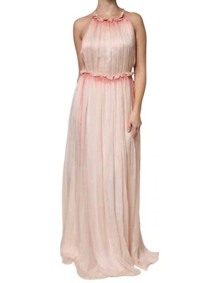 Vestido ALBERTA FERRETTI Rosa Sin Mangas Plisado Línea A Maxi IT42/US8/M 2240usd Foto 1 de 4