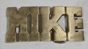 Vintage MIKE Solid Brass BBB Belt Buckle Some Tarnish & Patina - Picture 1 of 4