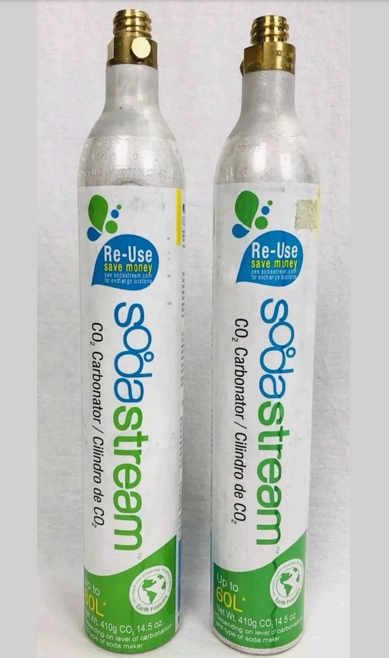 01- Botellas de CO2 Sodastream 2-14,5 oz 60 L Soda Stream - (2 botellas completas) Foto 1 de 1