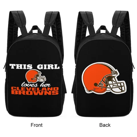 Cleveland Browns 2-sided Print Bag Travel Backpack Schoolbag Hiking Bag 17 " Cover