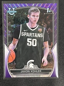 Jaxon Kohler 2022-23 Bowman University 1st Chrome Purple Shimmer Refractor #98 - Picture 1 of 2