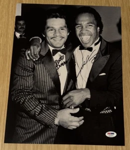 SUGAR RAY LEONARD & ROBERTO DURAN SIGNED BOXING 11x14 PHOTO PSA/DNA - Picture 1 of 2