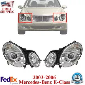 Headlights Assembly Driver & Passenger Side For 2003-2006 Mercedes-Benz E-Class - Picture 1 of 11