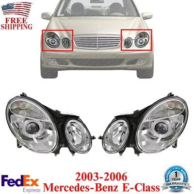 Headlights Assembly Driver & Passenger Side For 2003-2006 Mercedes-Benz E-Class - Image 1 of 4