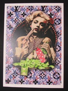 Death NYC 13x18 Pop Art Limited Edition Signed Numbered Monroe LV Money RARE - Picture 1 of 4
