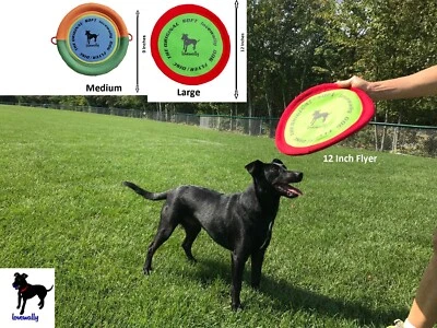 Soft Bite Dog Toy Flyer Floppy Disc Gentle Fetch Frisbee Disc 9" or 12" - Image 1 of 4