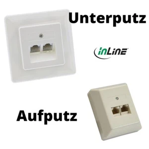 Sieć ISDN Puszka przyłączeniowa Natynkowa Podtynkowa 2 x RJ45 Inline Biała 1 - 10 sztuk - Zdjęcie 1 z 3