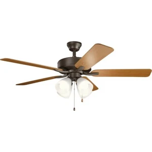52-in Satin Natural Bronze Indoor Ceiling Fan with Light (5-Blade) 330016 SNB - Picture 1 of 1