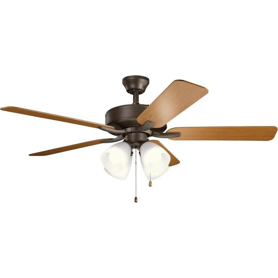 52-in Satin Natural Bronze Indoor Ceiling Fan with Light (5-Blade) 330016 SNB - Image 1 of 1