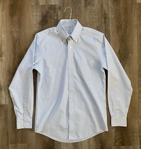 BROOKS BROTHERS Regent White & Blue Check Button-Down Shirt~Men's Size 15-4/5 - Picture 1 of 7