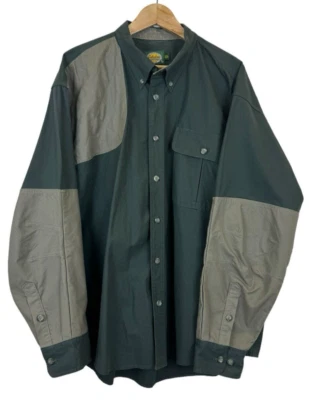 Cabela's Shooting Shirt Men's 2XL XXL Green Beige Range Hunting Safari Outdoors - Image 1 of 4