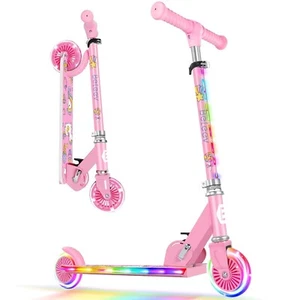 BELEEV V2 Roller für Kinder mit Leuchträdern & Vorbau & Deck - (hellrosa) - Bild 1 von 7