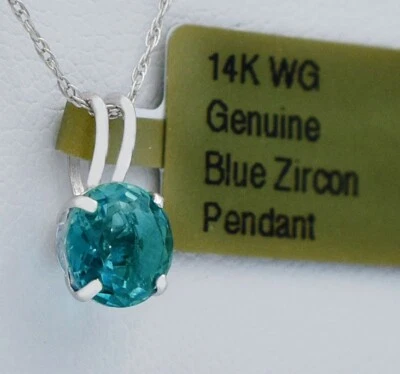 COLGANTE CIRCÓN AZUL GENUINO 1,08 quilates oro blanco 14K - Valoración gratuita - Nuevo con etiquetas Foto 1 de 4