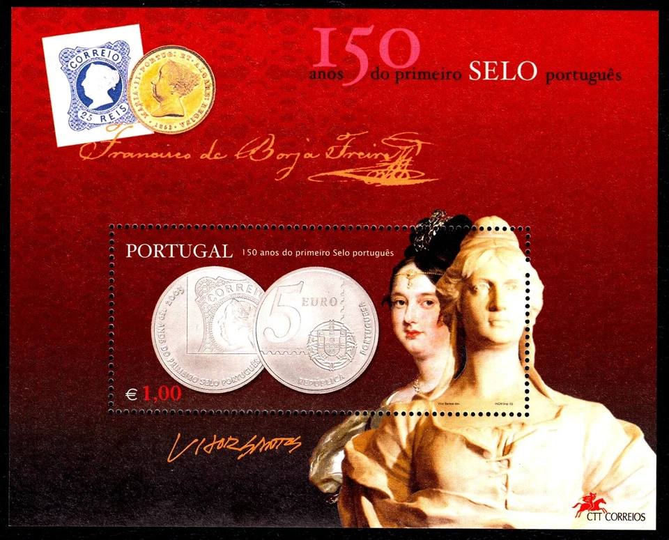 Portugal 2003 Portugese Stamps Anniv. Coin Mint MNH Miniature Sheet  - Image 1 of 1