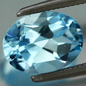 Pietra preziosa topazio naturale blu cielo ovale 1,76 ct t.w 8,3 x 6,2 mm Brasile💎 - Foto 1 di 4