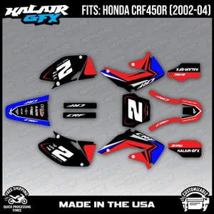 Graphics Kit for Honda CRF450R (2002-2004) Lightning Series - Red Blue - Picture 1 of 4