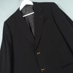 Armani Collezioni Blazer Mens 52 Black Regular Wool Blend Italian Suit Jacket GA - Picture 1 of 20