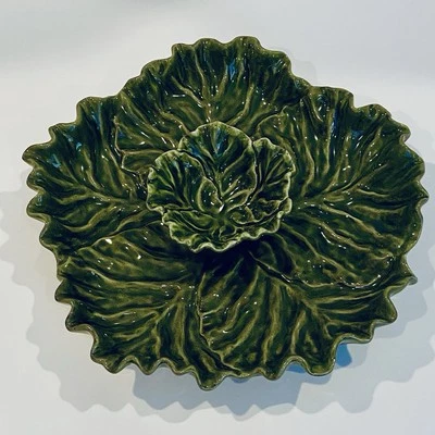 Plato para servir hoja de repollo de Pascua Pottery Barn Garden Crudite Charcuteria Bowl Foto 1 de 4