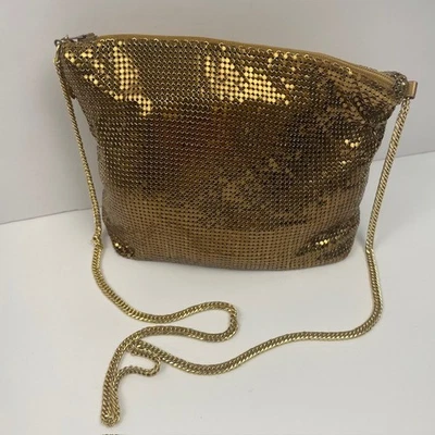 Bolso de Hombro Cartera de Metal de Malla Discoteca Vintage Whiting & Davis Correa de Cadena Dorada Foto 1 de 4
