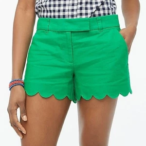 Pantalones Cortos de Verano J Crew Factory Verde Brillante Dobladillo de Vieira Mezcla de Lino, Talla 00 - Imagen 1 de 9