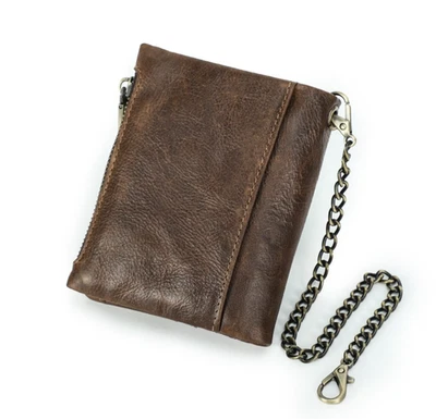 RFID Blocking Genuine Leather Wallet Slim Mens Purse Card Holder Trifold Credit - Image 1 of 4