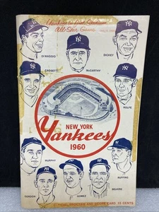 6/26/60 Cleveland Indians vs NY Yankees Program Scorecard • Unscored - Picture 1 of 17