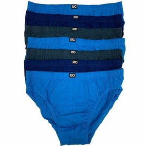 7 x Mens Rio Sexy Hipster Brief Cotton Underwear Jocks Blue - Picture 1 of 2