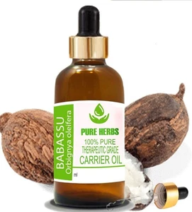 Pure Herbs Babassu 100% Pure & Natural Orbignya Oleifere Carrier Oil cL475 - Picture 1 of 63