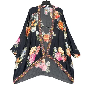 Johnny Was Floral Kimono Womens M Boho Silkfeel Cupra Rayon Cottagecore Feminine - Picture 1 of 8