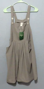 Halara Adjust Strap Button Multiple Pockets Waffle Casual Overalls L(12/14) Gray - Picture 1 of 11