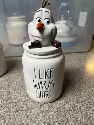 RAE DUNN Disney Frozen "I LIKE WARM HUGS" Canister With Olaf Topper - Image 1 of 4