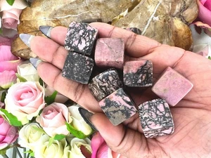 Rhodonite crystal cube - rhodonite cube - rhodonite mini cube - rhodonite - Picture 1 of 9