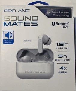 Tzumi SoundMates Pro ANC Bluetooth 5.4 Wireless Earphones White - Picture 1 of 4