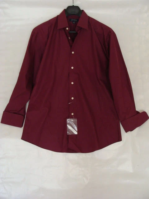 Camisa de vestir roja Versa para hombre 100 % algodón talla 16 1/2, 34/35 Foto 1 de 4