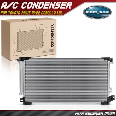 A/C Condenser with Receiver Drier & Bracket for Toyota Prius 16-22 Corolla 1.8L - Image 1 of 4