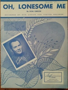 Oh, Lonesome Me by Don Gibson 1958 Vintage Sheet Music - Picture 1 of 2