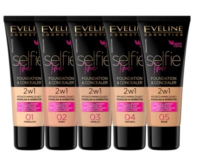 Eveline Selfie Time Moisturising Cover 2in1 Foundation & Concealer 30ml - Image 1 of 3