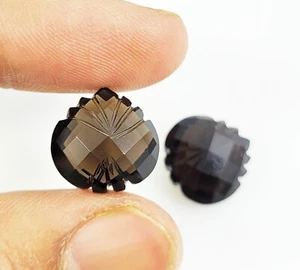 19.40 Ct Natural Black Smoky Quartz Heart Shape Carving Quartz Loose Gemstone - Picture 1 of 5
