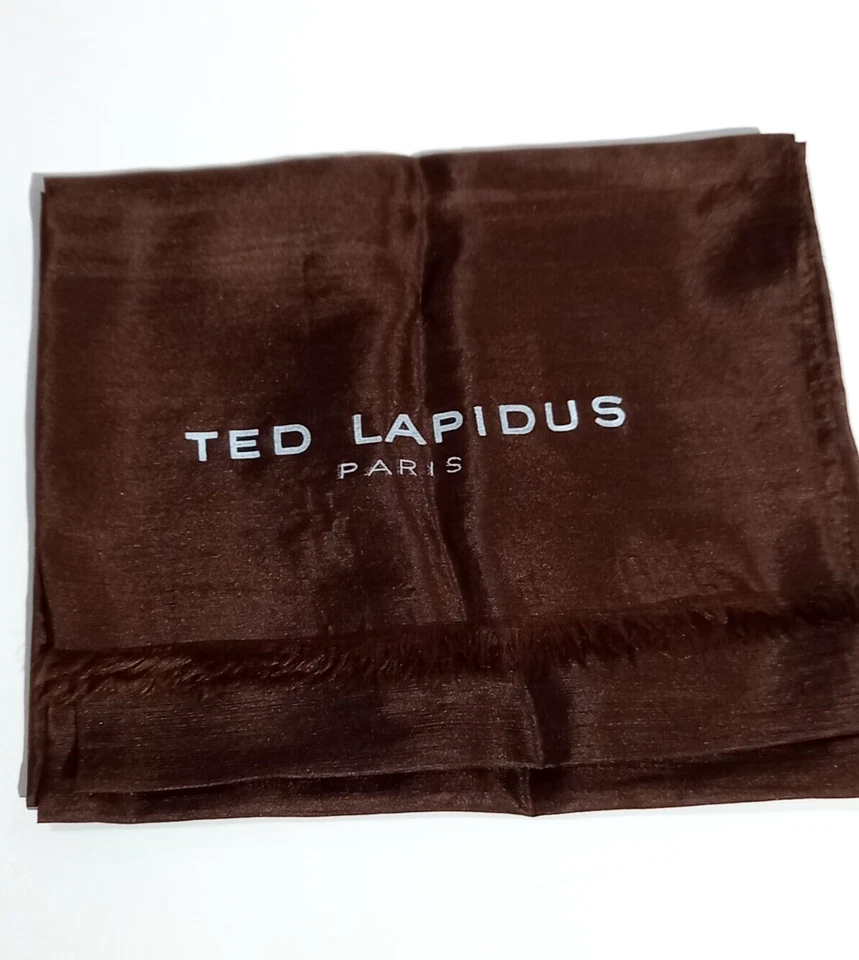 Echarpe homme "Ted Lapidus" en soie, couleur marron /occasion-stockée - Photo 1/4