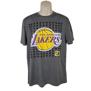 UNK Lakers Lebron James Shirt Mens Medium Double Sided Grey Short Sleeve NBA LA - Picture 1 of 9