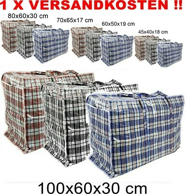 Plastiktasche Groß Jumbo Unterbett Aufbewahrungs Tasche kariert Camping XXL XL - Bild 1 von 3