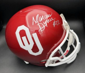 Casco tamaño completo firmado por Marcus Dupree Oklahoma Sooners #22 PSA/ADN AUTOGRAFIADO - Imagen 1 de 5