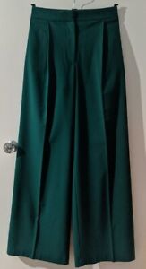Zara Green Masculine Wide-Leg Trousers Size M