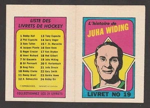1971-72 OPC O-PEE-CHEE FOLLETOS FRANCESES # 19 ANCHO JUHA 20462 - Imagen 1 de 2