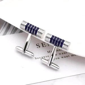Silver Blue Pill Cufflinks | Men’s cufflinks | Father’s Day Gift | shirt cuff - Picture 1 of 2