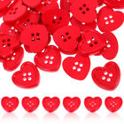  50 Pcs Heart Button Red Buttons Pants Christmas Crafts Child Coat
